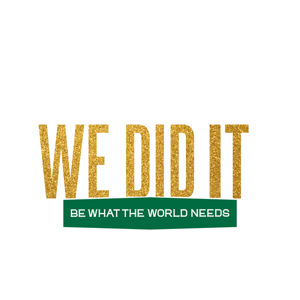 Text: Together, we did it
